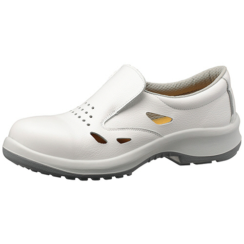 JIS 通気構造ｽﾘｯﾎﾟﾝﾀｲﾌﾟ 静電安全靴 PRM200 ﾎﾜｲﾄ 24.0cm 1足画像