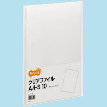 クリアファイル　A4タテ　10ポケット　背幅8mm　クリア　1セット(80冊)画像