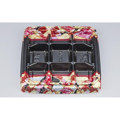 シーピー化成 弁当容器 BFハカマ膳9-2 鶴姫赤 本体(N)画像