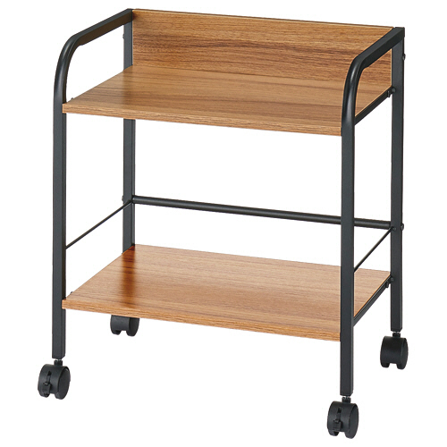 ｷｬｽﾀｰ付ﾘﾋﾞﾝｸﾞﾗｯｸ 2段 ｵｰｸ/ﾌﾞﾗｯｸ 1台