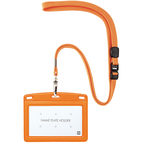 吊下げ名札 ﾚｻﾞｰ調 ﾖｺ名刺ｻｲｽﾞ 橙 1ｾｯﾄ(10個)画像