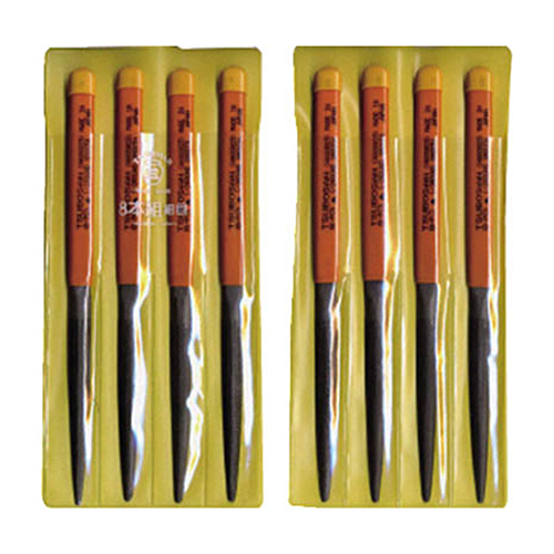 組ﾔｽﾘ 8本組(200mm) 半丸 細目 1ﾊﾟｯｸ(8本)画像