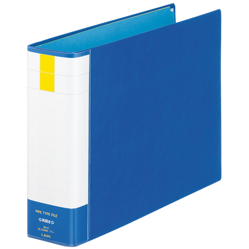 ﾊﾟｲﾌﾟ式ﾌｧｲﾙ(環境) 両開き B4ﾖｺ 600枚収容 60mmとじ 背幅81mm ﾌﾞﾙｰ 1冊画像