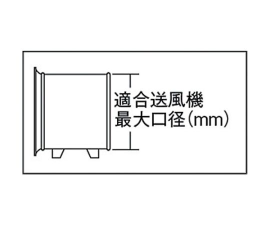 フレキシブルダクト不燃型　Φ200X長さ5m 柔らかな曲線を描いて大きく膨らんだ状態