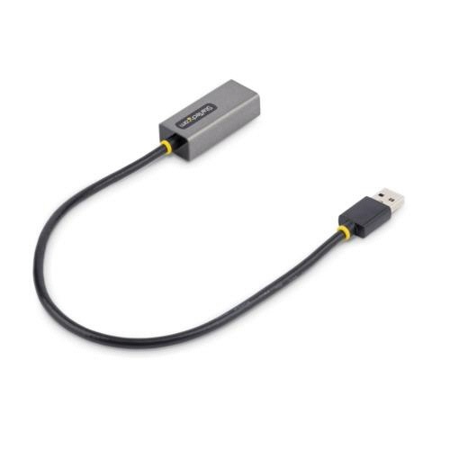 USB3.0-ギガビットイーサネット有線LAN　変換アダプタ　10・100・1000Mbps　1個 コネクタ部分が強調された横向きの状態