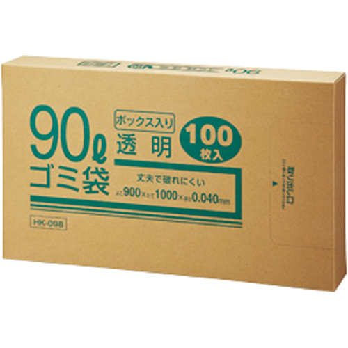業務用透明 ﾒﾀﾛｾﾝ配合厚手ｺﾞﾐ袋 90L BOXﾀｲﾌﾟ 1箱(100枚)画像