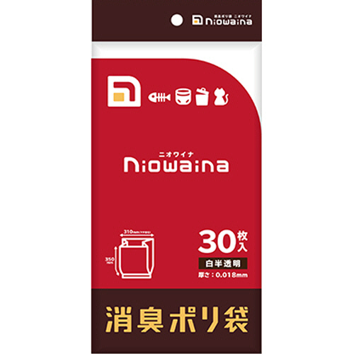 ﾆｵﾜｲﾅ消臭袋 白半透明 大 0.018mm 1ﾊﾟｯｸ(30枚)画像