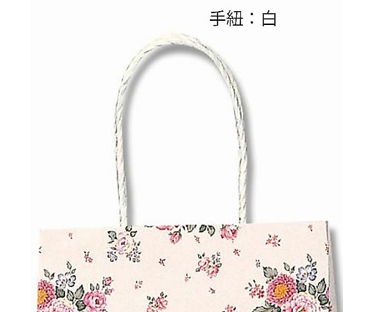HEIKO 紙袋 Pスムース 22-12 ローズブーケ 25枚 花柄のデザインが施された紙袋が並んでいる様子