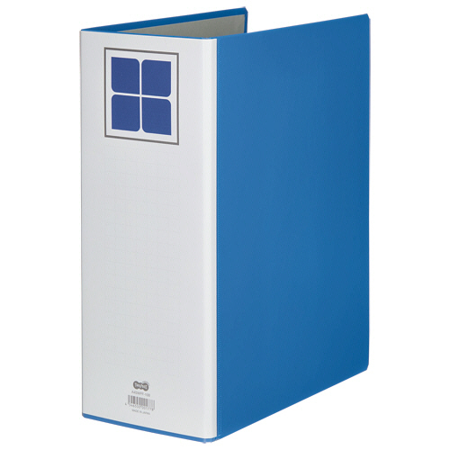 両開きﾊﾟｲﾌﾟ式ﾌｧｲﾙE A4ﾀﾃ 1000枚収容 100mmとじ 背幅126mm 青 1冊画像