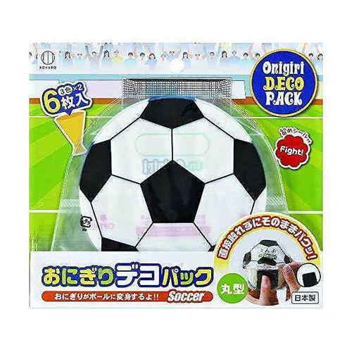 おにぎりフィルム おにぎりデコパック サッカーボール 丸型 シール付 3柄 6枚入画像