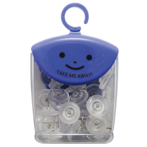 ﾂﾚﾃｯﾃ ｶﾗｰ画鋲 透明 1ｾｯﾄ(150本:30本×5ｹｰｽ)画像