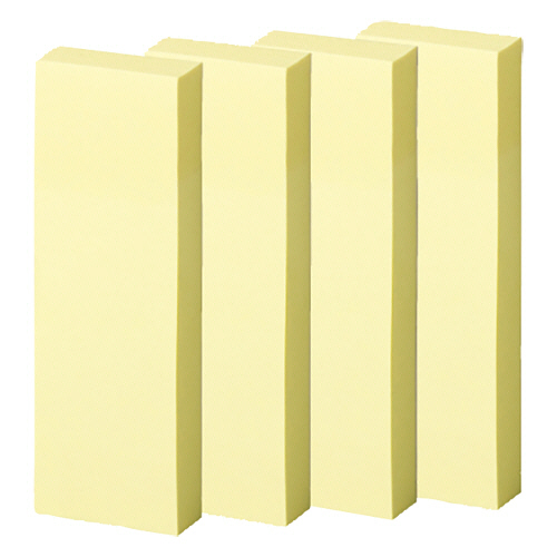 強粘着ふせん 75×25mm ﾊﾟｽﾃﾙｶﾗｰ･ｲｴﾛｰ 1ｾｯﾄ(60冊:20冊×3ﾊﾟｯｸ)画像