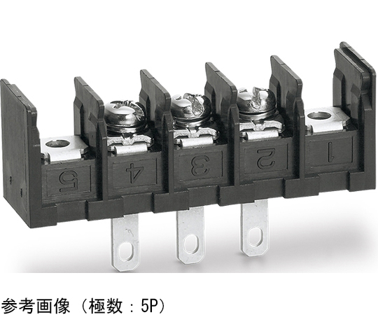 ネジ式端子台　底面絶縁物無し　サポート端子無し　ネジサイズM4　角座金付ネジ　はんだ付端子　取付孔有り　3P画像
