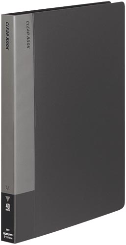 クリヤーブック固定式　Ａ４縦４０Ｐダークグレー４冊画像