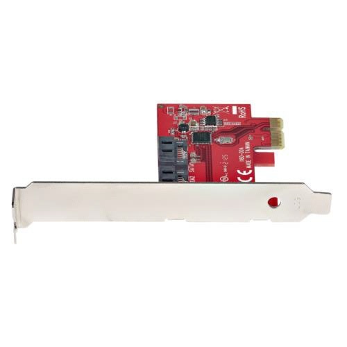 SATA　2ポート増設　PCI　Expressインターフェースカード　1個 基盤が鮮明に見える側面角度からの視点