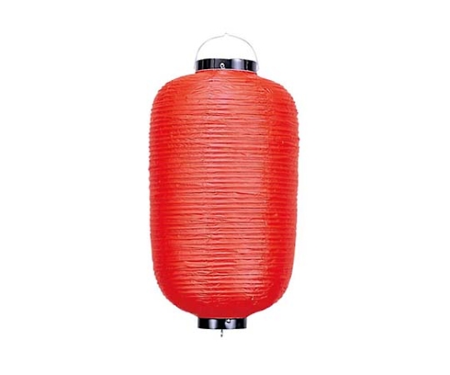 長 ビニール提灯 無地 9号 赤 φ240×H600画像