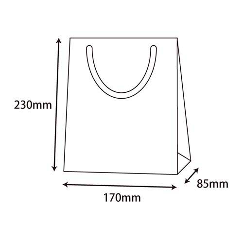 おしゃれなツヤあり仕様で、黒の手提げ紙袋