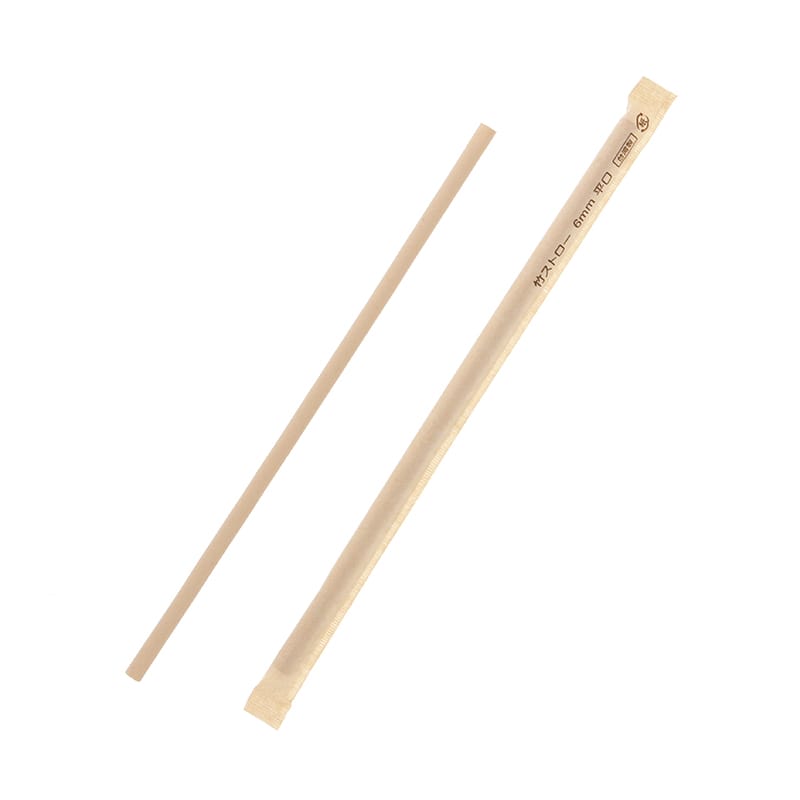 竹ストロー　６ｍｍ　平口　単袋画像