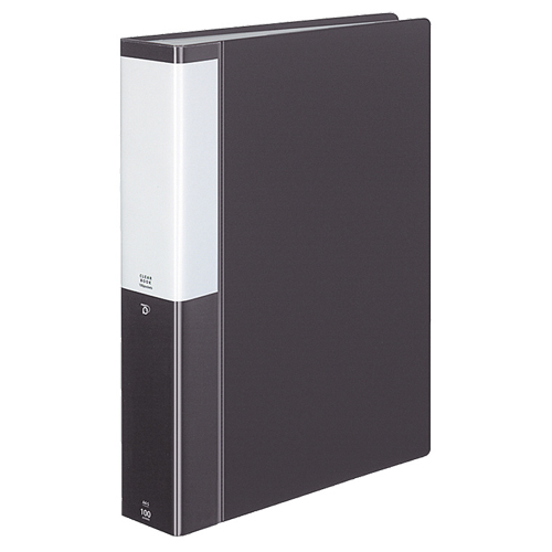 ｸﾘﾔｰﾌﾞｯｸ(POSITY) 固定式 A4ﾀﾃ 100ﾎﾟｹｯﾄ 背幅57mm ﾀﾞｰｸｸﾞﾚｰ 1冊画像