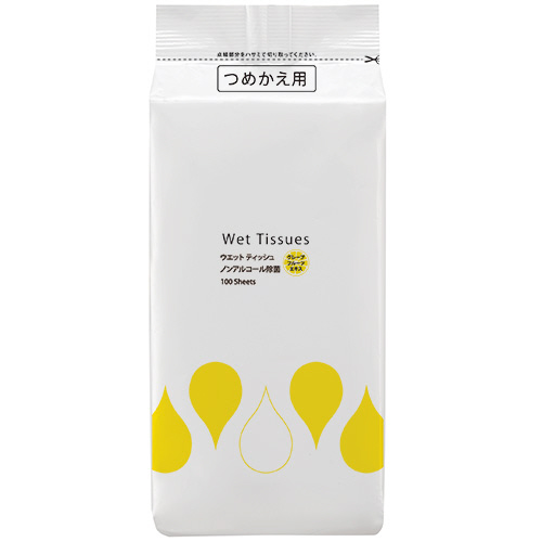 ﾉﾝｱﾙｺｰﾙ除菌ｳｴｯﾄﾃｨｯｼｭ ﾎﾞﾄﾙ詰替 1ﾊﾟｯｸ(100枚)