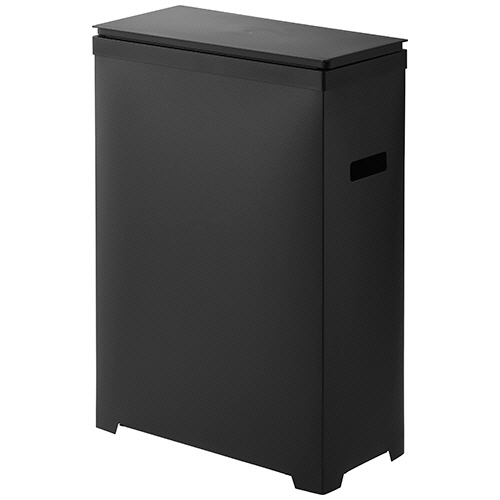 ｽﾘﾑ蓋付きｺﾞﾐ箱 ﾀﾜｰ 横開きﾀｲﾌﾟ ﾌﾞﾗｯｸ 1個画像