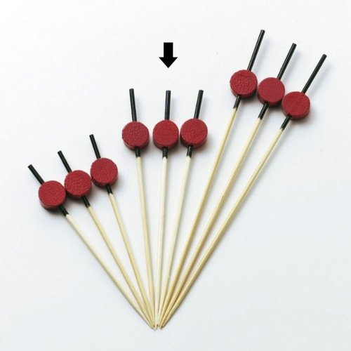 竹かご かんざし串(赤) 7.5cm 100本入 神堂 [バラ販売]画像