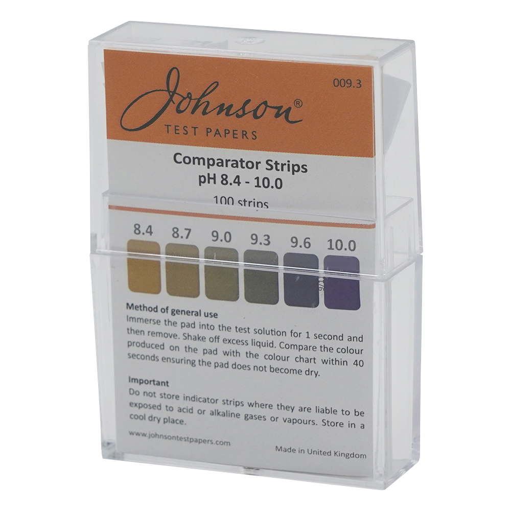 pH試験紙 PP（ポリプロピレン）スティックタイプ pH8.4～10.0 1箱（100枚入）画像