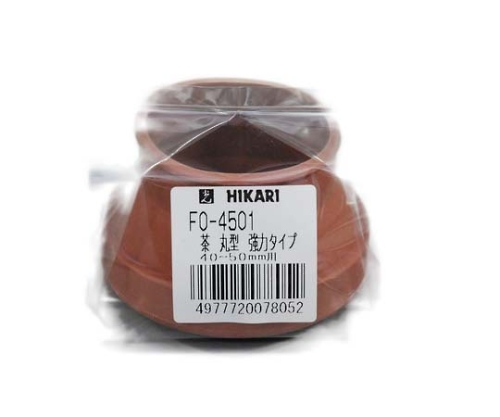 フリーサイズゴム脚キャップ(バラ) 丸 40～50ミリ用 茶 茶色のゴム脚キャップが複数並んでいる様子