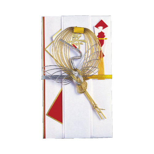 祝儀袋　中金　銀鶴　短冊３枚入画像