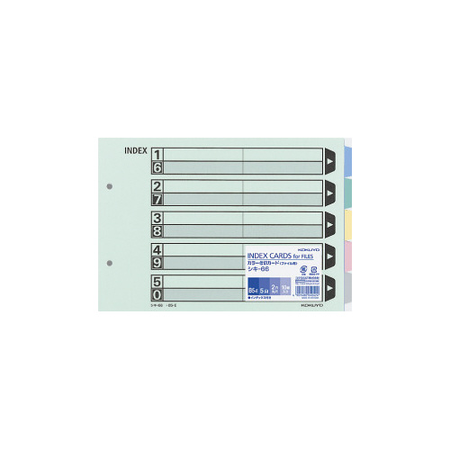 カラー仕切カード　Ｂ５横　５山　１０組