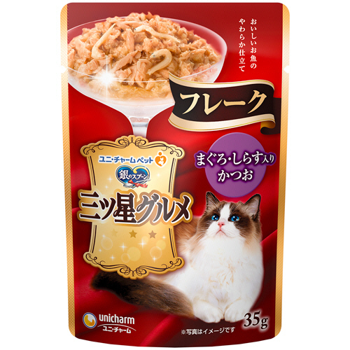 銀のｽﾌﾟｰﾝ 三ﾂ星ｸﾞﾙﾒﾊﾟｳﾁ ﾌﾚｰｸ まぐろ･しらす入かつお 35g 1ｾｯﾄ(16ﾊﾟｯｸ)画像