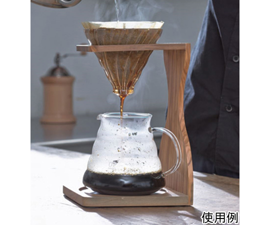 V60オリーブウッドスタンドセット 自然な木目が美しいスタンドが正面から見える状態
