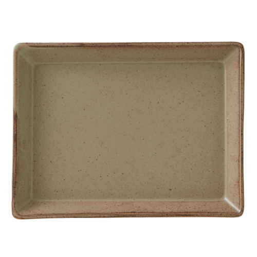 プレート 17.5cm L KASANE レクタングル 陶器 カーキ画像