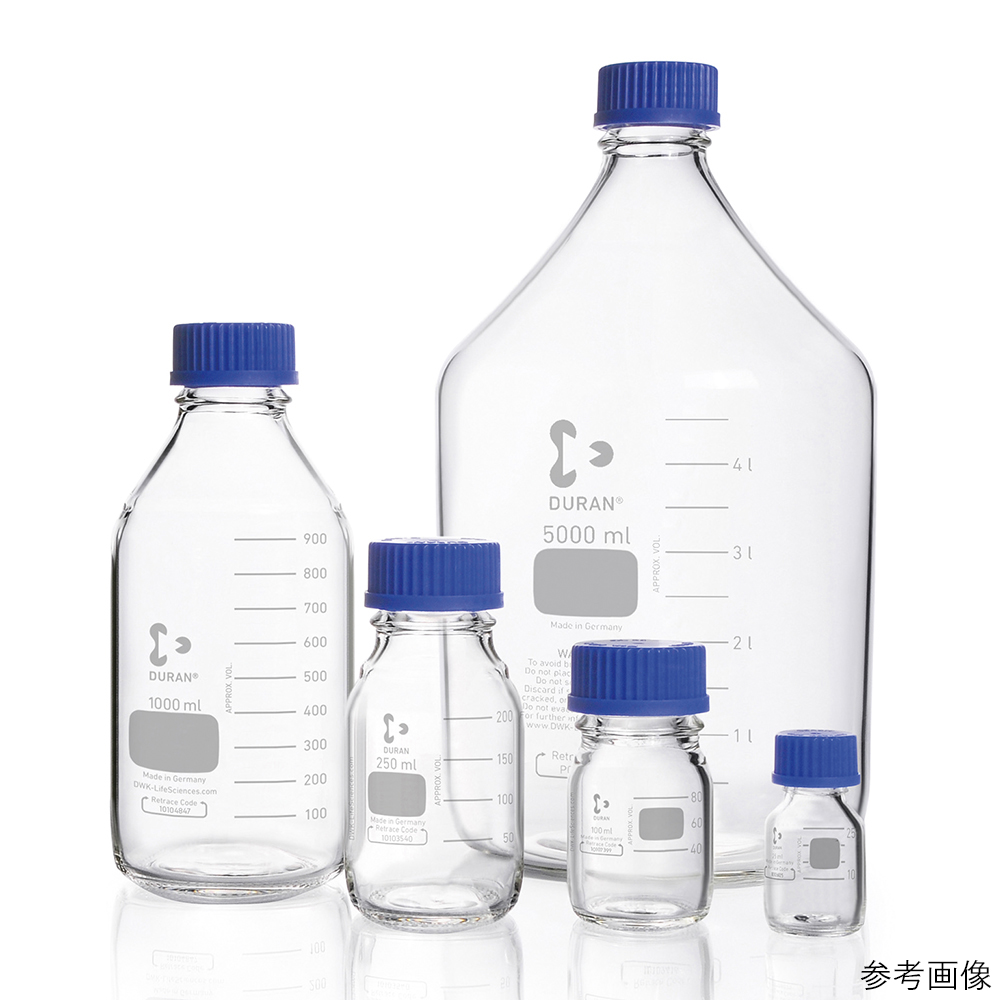 ねじ口瓶丸型SCC（デュラン®青キャップ付き）750mL 透明画像