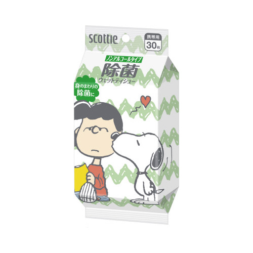 ウェット除菌ノンアルコール　スヌーピー×２４画像