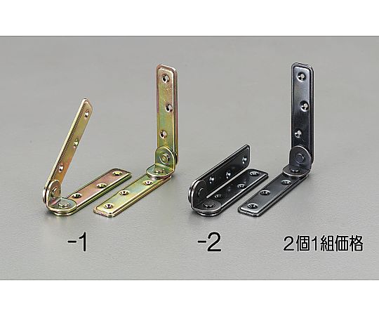 90x90x20mm 家具転倒防止金具(ブロンズ/2個) 表面にブロンズ仕上げの金具が2個並べて配置されている状態