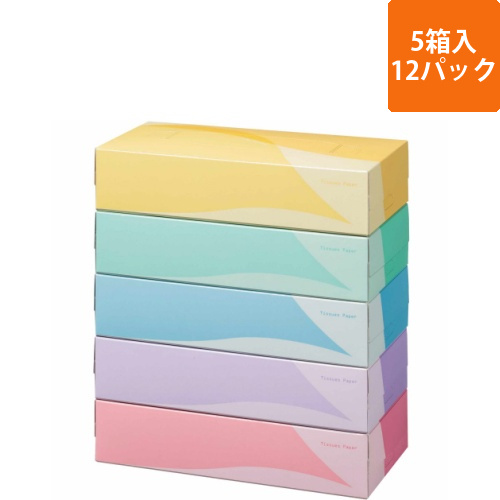 ティッシュペーパー　5colors　200組/箱　1セット(60箱:5箱×12パック)画像