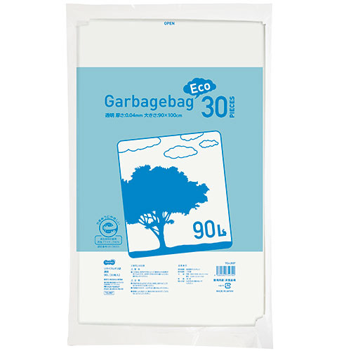ﾘｻｲｸﾙﾎﾟﾘ袋 透明 90L 1ﾊﾟｯｸ(30枚)画像