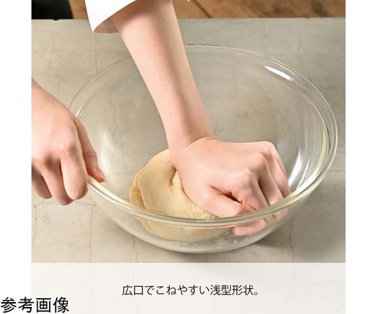 耐熱ガラス製浅型ボウル2000 12個入 商品の上から見た状態で、透明感のある耐熱ガラスのボウルが並んでいる様子。