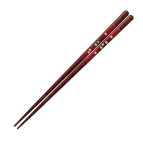 箸 21cm 食洗機対応 露あられ 天然木 木製 赤画像