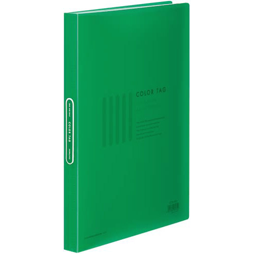クリヤーブックカラータグ　Ａ４縦４０Ｐ　緑画像