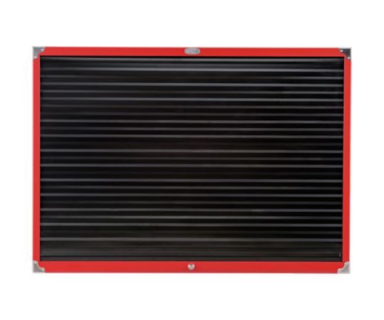 整備用工具セット シャッター付きサービスボード 間口1086×奥行124×高さ772mm セット内容：ボードのみ シャッターが閉じられた状態のサービスボードが正面から見える様子