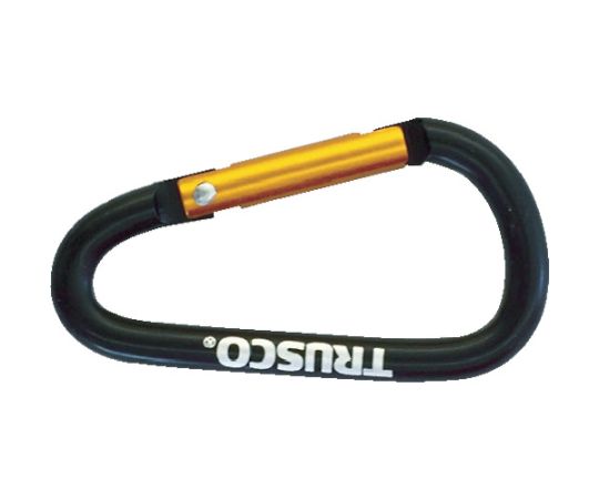 カラビナ　線径5mmX50mm　D型　ブラック