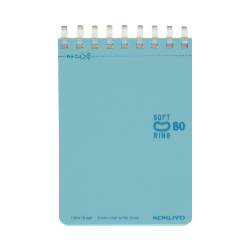 ソフトリングメモ　ドット入Ｂ罫　Ａ７　８０枚　空