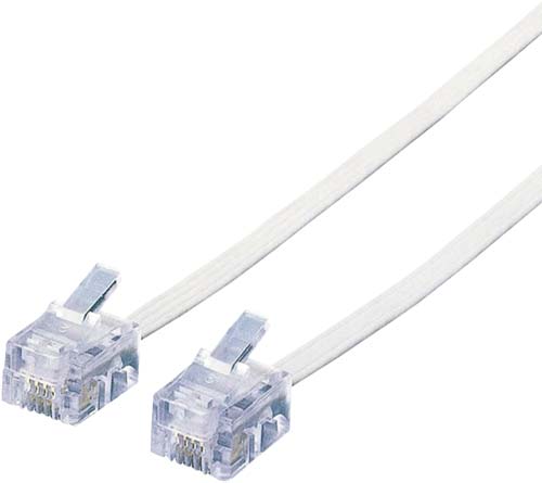 スリムモジュラーケーブル６極４芯　１０ｍ　ホワイト画像