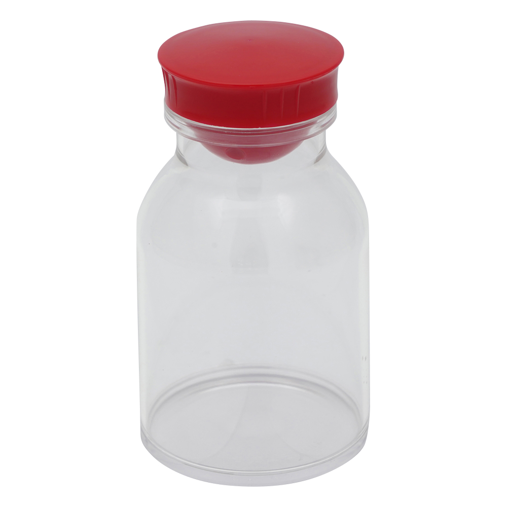 散薬瓶　300mL　透明　キャップ赤 1本画像