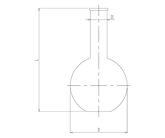 石英平底フラスコ　リム付　50mL画像