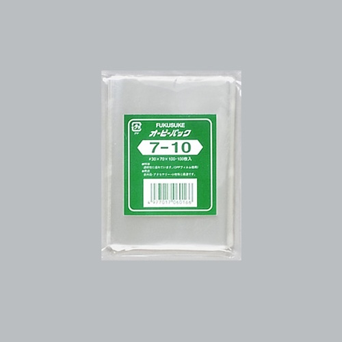 福助工業 テープ無 OPP袋 オーピーパック テープなし 7-10 100枚入画像