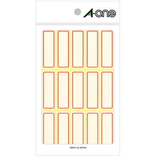 ｾﾙﾌﾗﾍﾞﾙ[手書き用] 15×45mm 赤枠(\なし) 1ﾊﾟｯｸ(270片:15片×18ｼｰﾄ)画像