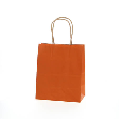 手提げ紙袋（オレンジ・丸紐・幅210×マチ120×高さ250mm）画像
